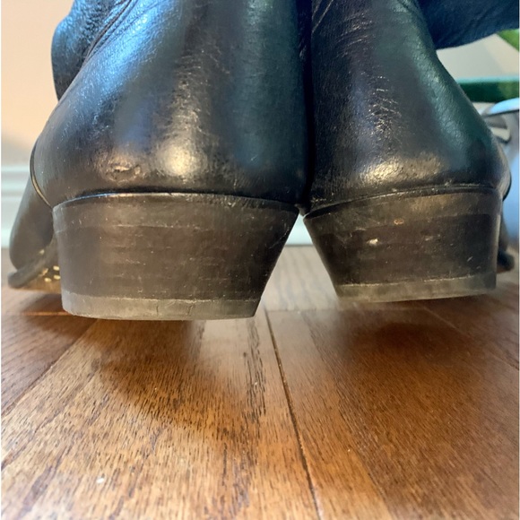 Larry Mahan Cowboy Western Boot Black Leather Sz 10.5E ElPaso Texas Handcrafted - Picture 12 of 14